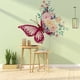 thumbnail image 1 of 1pc Cartoon Flower & Butterfly Wall Sticker, Wall Decals For Living Room, Bedroom, Self-adhesive Home Wall Decor Stickers, 1 of 4