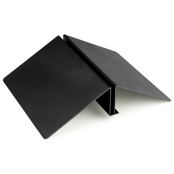 Soporte de pie Displays2go negro de acero, cuña para señal de 72" de altura