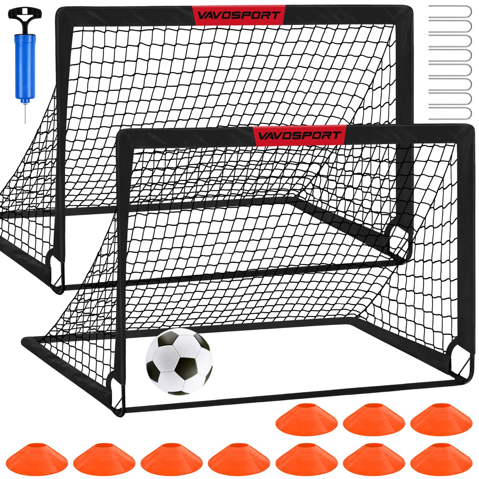Set De Arcos De Fútbol Portátiles Vavosport 152x110 Cm Para Entrenamiento