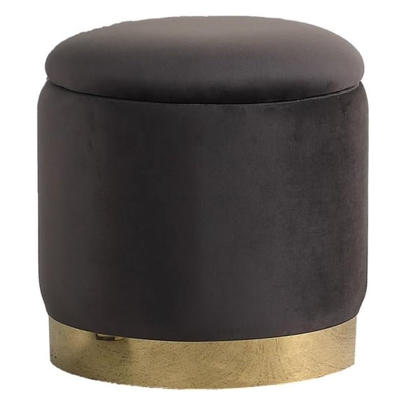Ottomán de Acento Best Master Furniture Jacobson en Terciopelo Gris