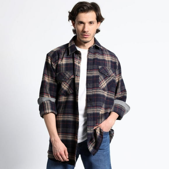 Camisa Manga Larga Leñadora Special Fit gris oscuro XXL