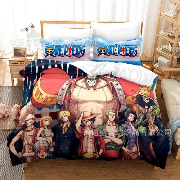Anime Juvenile Monkey D.Luffy Bedding Set ONE PIECE Duvet Cover Set Design Bedding Set King Size Bed Comforters Bed Sheets