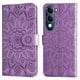 thumbnail image 1 of Funda tipo cartera FOXDOCK para Vivo Y04 , diseño girasol en relieve, cuero PU, cierre magnético, soporte y tarjetero, 1 of 5