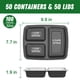 thumbnail image 2 of Contenedores para Alimentos Dealusy Paquete de 50 de 32 oz con 3 Compartimentos, 2 of 7