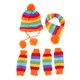 thumbnail image 2 of 1 conjunto de perro pequeño sombrero + bufanda + calcetines mascota cachorro lindo mantener caliente Rainbow XS, 2 of 5