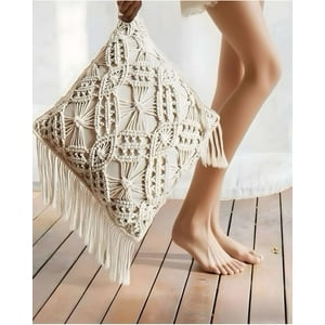 Genérico - Fundas De Cojin Set De 2 Estilo Bohemio 45X45 Cm Blanco 06