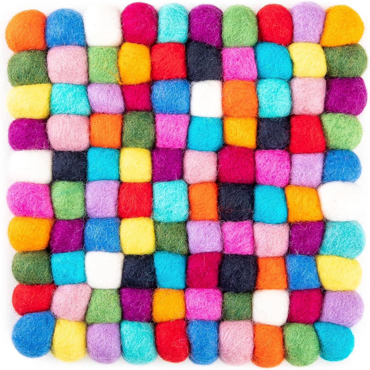 Xmhytop Juego De 1 Posavasos De Fieltro Cuadrado Colorido,