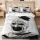 thumbnail image 1 of 3pcs Broken Soul Clown Black and White Twisted Pattern Printed Bedding Set, 1 of 1