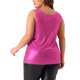 thumbnail image 2 of Agnes Orinda Ropa de Halloween para Mujeres de Talla Grande Tops Universitarios Cuello Redondo Sin Mangas Clubwear Holográfico Metálico Brillante 3X Rosa Caliente, 2 of 8