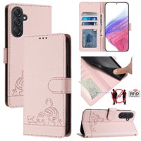Funda Tipo Cartera Foxdock Para Samsung Galaxy M55 5G Con Soporte, Ranuras, Rfid, Diseño De Gato