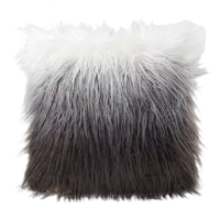 Genérico - Fundas De Cojín Peluditas 45X45 Cm Color Gris Con Blanco