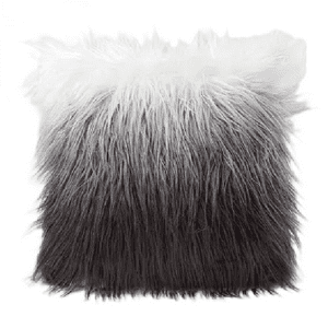 Genérico - Fundas De Cojín Peluditas 45X45 Cm Color Gris Con Blanco