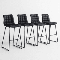Klik Muebles - Pack De 4 Taburetes Altos Milano Cuero Sintetico Con Patas Metálicas Estilo Industrial