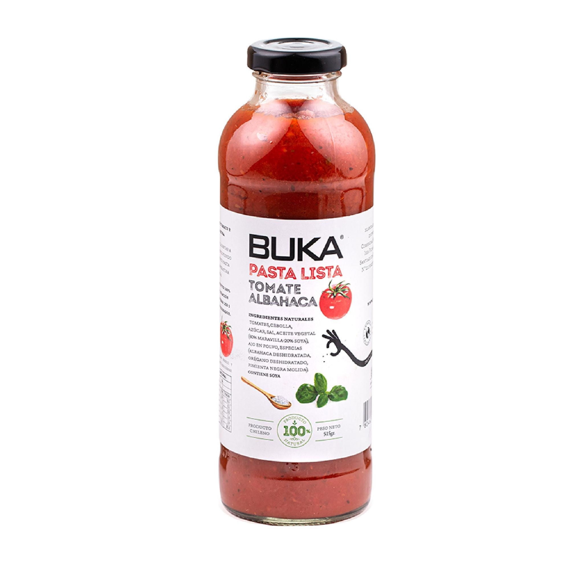 Salsa De Tomate Albahaca Frasco 515 g Buka
