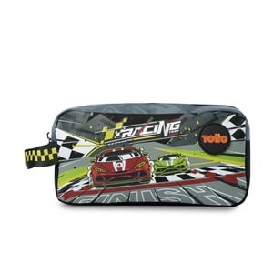 Estuche Escolar Niño 2 Cuerpos Grand Prix Grande Gris Totto