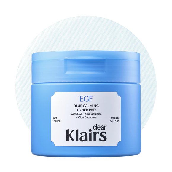 Pads Tónicos DearKlairs EGF Blue Calming 60 Unidades 150 ml