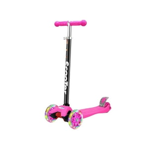 Importclick - Scooter Monopatín 4 Ruedas Led Infantil Regulable Rosado