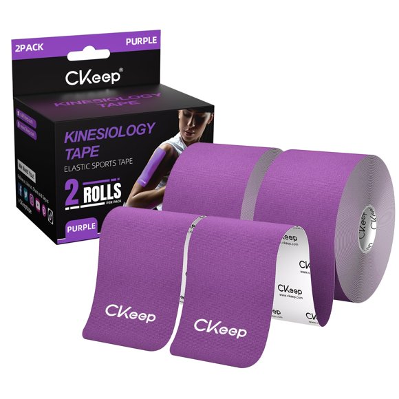 Cinta de Kinesiología CKeep - 2 Rollos Morados, Elástica