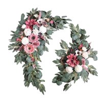 Bothyi - Boda Rústica Arco Flor Colgante Decorativo Para Puerta Delantera Pared Fiesta Rosa