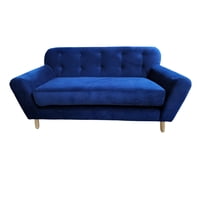 Muebles New - Sofa New Dos Cuerpos Azul Felpa