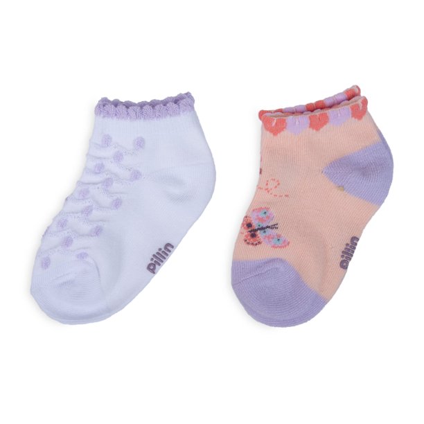 Pack de 2 Calcetines Bebé Niña Algodón Mariposas Surtido Pillin