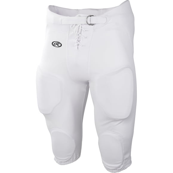 Pantalones de fútbol Rawlings Game/Practice para adultos, blancos, talla L