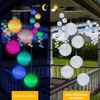 Xusx111 - Campanilla Del Viento Solar, Cambio De Color De Las Campanas Del Viento De La Bola, Móvil Decorativo Led, Regalos Para Mamá Abuela, Luces Solares Al Aire Libre Impermeables Para El Jardín, P