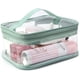 thumbnail image 5 of Bolsa de maquillaje con cremallera, impermeable, portátil, para viaje, 2 unidades, rosa y verde, 5 of 7