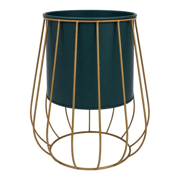 Porta Macetero Pedestal Maceta Plantas Metalico Decorativo turquesa