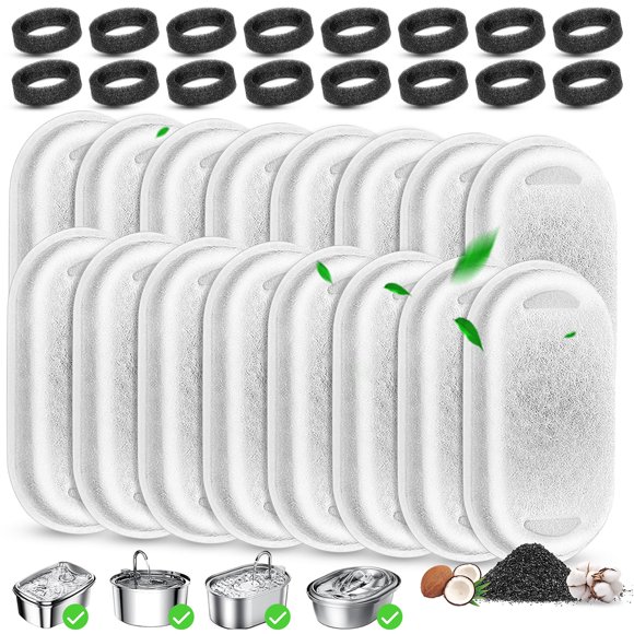 Filtros para fuente de agua para gatos Beyolike 16 unidades + esponjas
