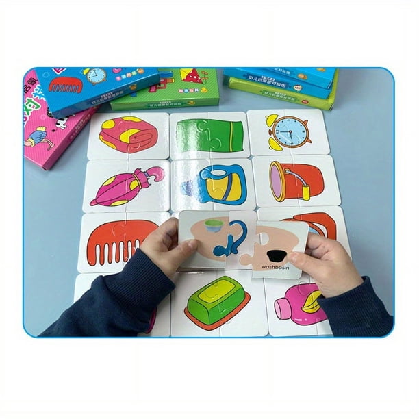 32pcs/box Animal Matching Puzzle For Baby, Image Language Cognition Cards For Children, Pairing Game Montessori Learning Educational Toy Gift For Kids