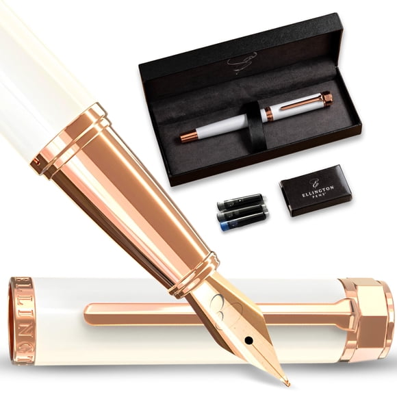 Pluma fuente de lujo Ellington Pens Alpine Rose con 3 cartuchos de tinta