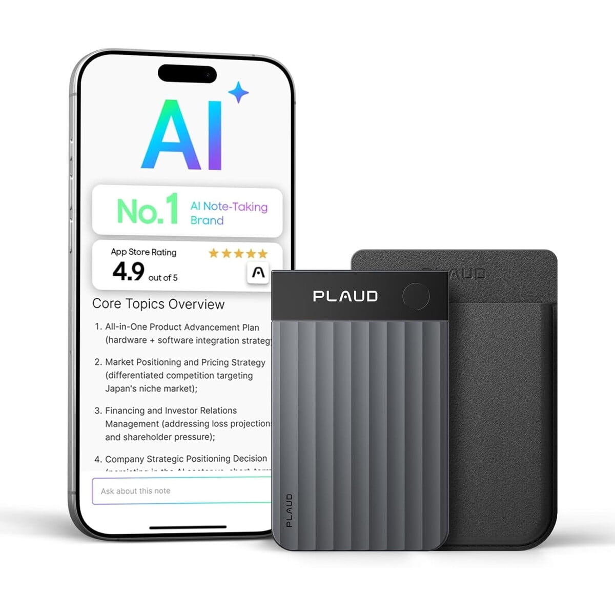 Plaud - Grabadora De Voz Ai Note Pro 30h 112 Idiomas Amoled