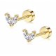 thumbnail image 1 of Aros para mujer Corazón Circón Dorados Acero Inoxidable, 1 of 1