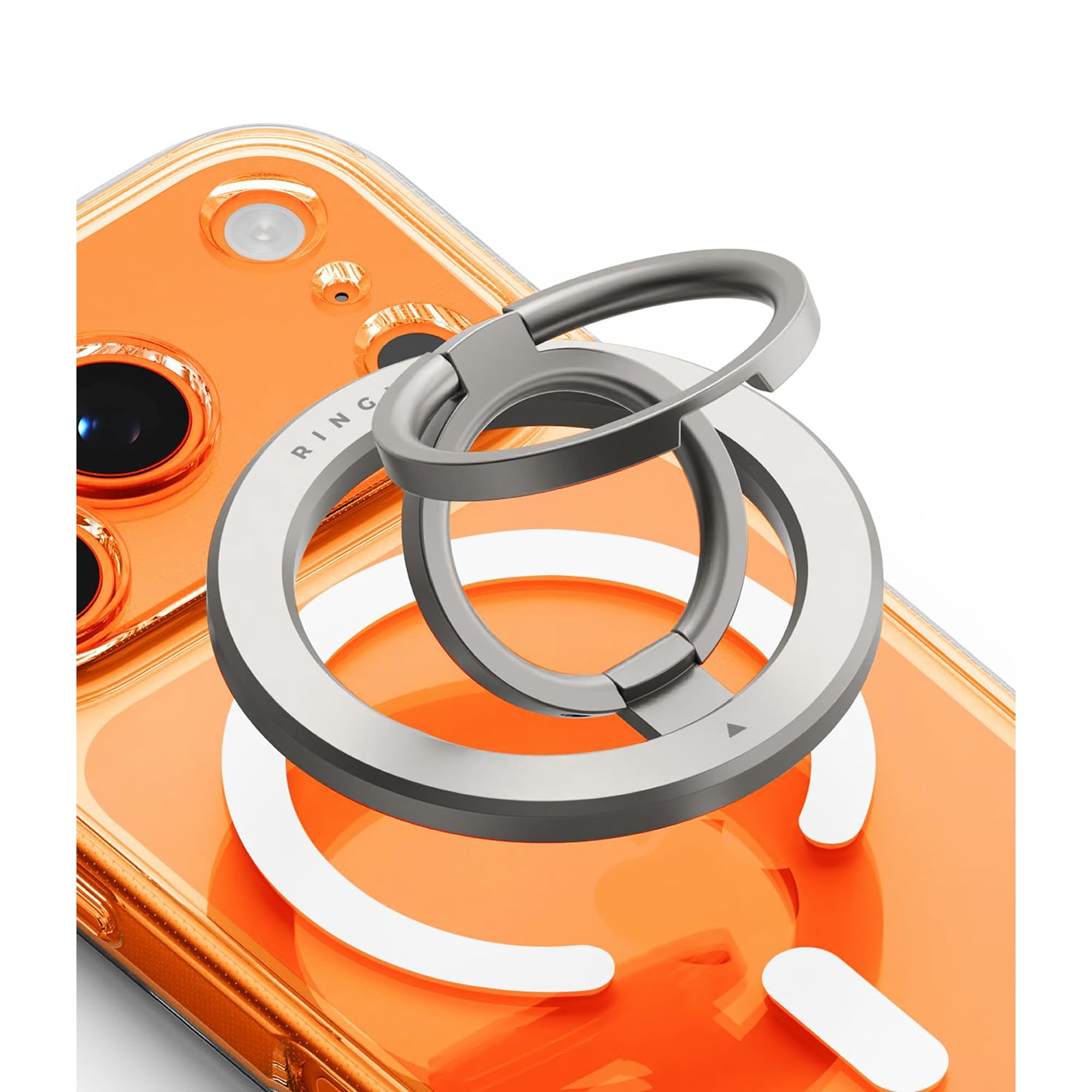 Anillo Inteligente Magnético Dual Phone Grip Ringke, Plata Satinada