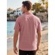thumbnail image 3 of INSPIRE CHIC Camisa Texturizada de Hombre Manga Corta Abotonada Camisas de Verano para Playa L Rosa, 3 of 5