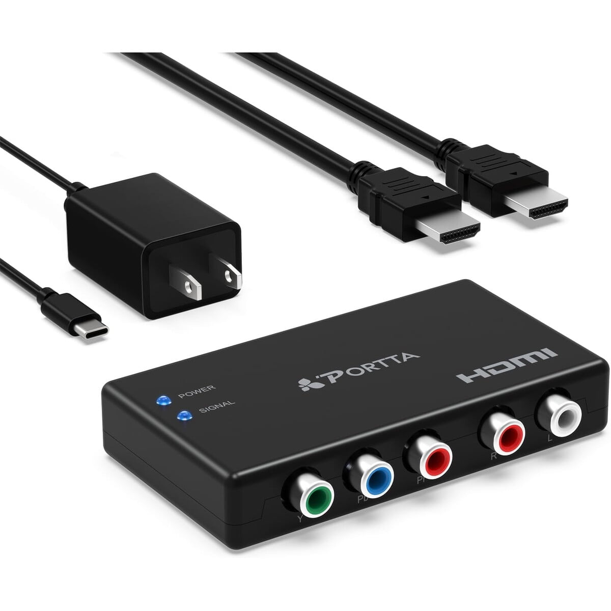 Portta - Conversor Component A Hdmi 1080p Con Cable Hdmi