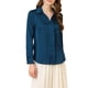 thumbnail image 5 of INSPIRE CHIC Camisas Elegantes para Mujer Cuello de Punta Manga Larga Blusa de Satén Suave Conjunto de Regreso a Clases para Maestras Azul Profundo M, 5 of 8