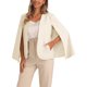 thumbnail image 4 of BLAZER CON MANGAS DE CAPA INSPIRE CHIC para el trabajo de negocios de mujeres Chaqueta casual abierta M Blanca, 4 of 6