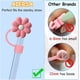 thumbnail image 4 of Fundas de silicona para pajitas, 8 unidades, bonitas fundas protectoras para pajitas, a prueba de polvo, reutilizables, compatibles con pajitas de 8-10 mm, tapones para pajitas, decoración exterior, 4 of 7