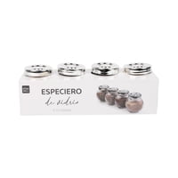 Homewell - Especiero Vidrio Con Tapa Metal (4U)