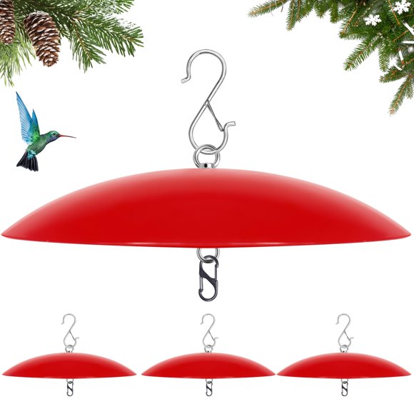 Alimentador para colibríes andergi 33 cm rojo, paquete de 4