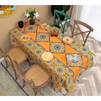 Genérico - Mantel Rectangular Antimanchas 140 X 230 Cm - Maracuyá Mándalas