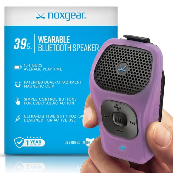noxgear 39 g Altavoz Bluetooth portátil, mini con clip, lila