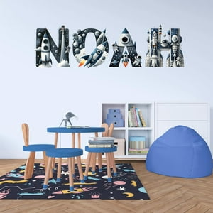 Genérico - Adhesivo De Pared Personalizado Con Diseño De Astronauta Con Nave Espacial Y Planeta