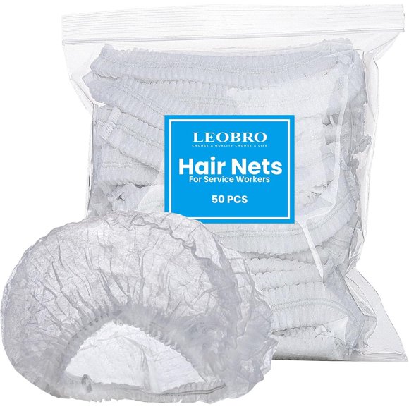 LEOBRO Hair Net, redes para el cabello para trabajadores de servicios de alimentación, 50 unidades