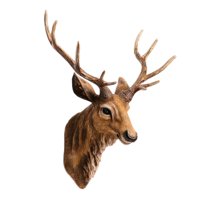 Magideal - Escultura De Cabeza De Ciervo Montada En La Pared, Decoración De Resina, Cabeza De Ciervo, Cabeza De Animal, Estatua De Ciervo Marrón Rústico Para El