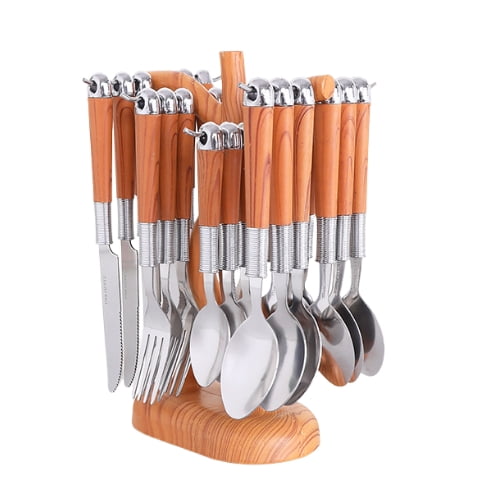 Crusec - Set 24 Piezas Cubiertos Cuchilleria De Acero Inoxidable