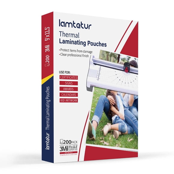 Bolsas laminadoras Lamtetur Thermal, 23 x 29 cm, 3 mil, paquete de 200