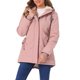 thumbnail image 1 of INSPIRE CHIC Abrigo de Parka para Mujer con Cinturón en la Cintura, Bolsillos, Manga Larga y Capucha de Piel Sintética XS Rosa, 1 of 6